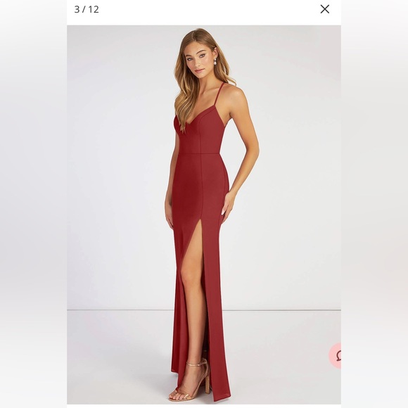 Azazie Manila Rust Bridesmaid Dress - Picture 3 of 4